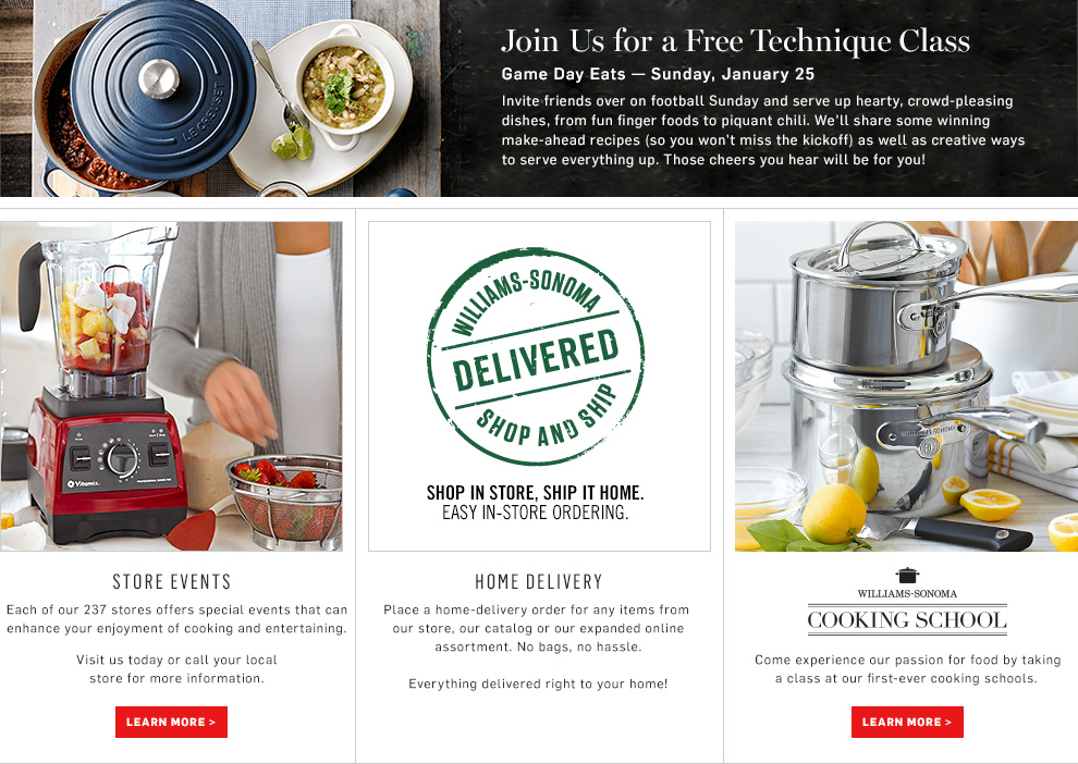 Williams-Sonoma Store Events Williams-Sonoma Store Events