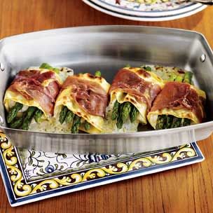 Individual Lasagnas with Asparagus & Prosciutto