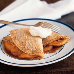 Crepes with Sautéed Apples and Caramel Sauce