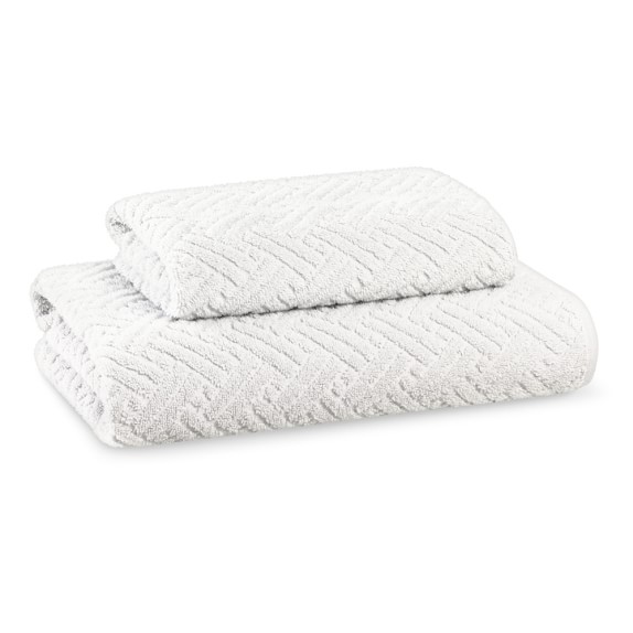 Chevron Sculpted Towels, White WilliamsSonoma