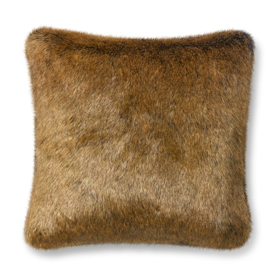 Faux Fur Pillow Cover, Red Nutria WilliamsSonoma