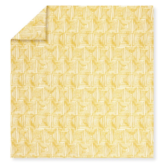 Printed Ikat Grid Bedding, Yellow WilliamsSonoma
