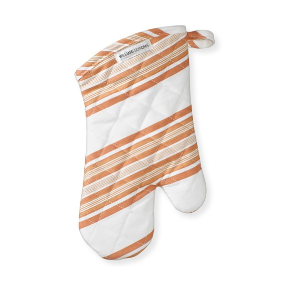 WilliamsSonoma Hampton Stripe Oven Mitt, Pumpkin WilliamsSonoma
