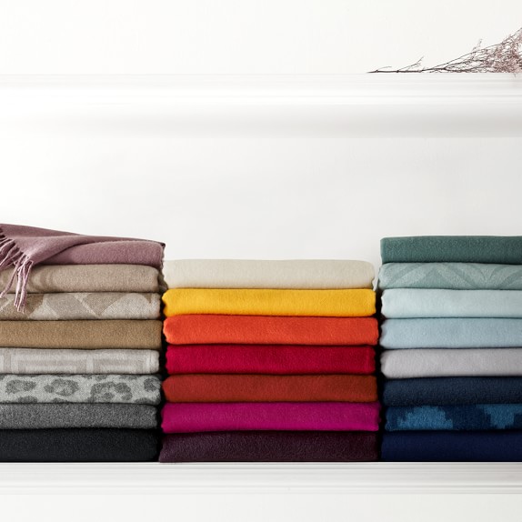 Solid Cashmere Throw, Orange WilliamsSonoma