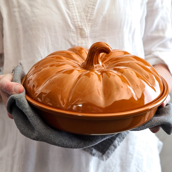 WilliamsSonoma Pumpkin Covered Pie Dish WilliamsSonoma
