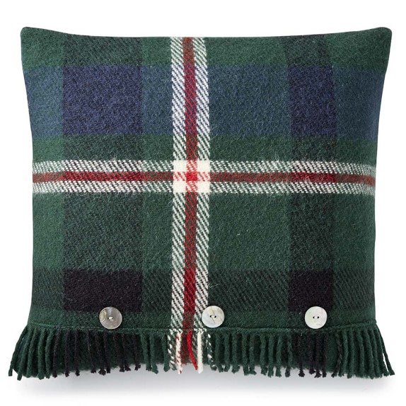Tartan Wool Pillow Cover with Fringe, Castlebay WilliamsSonoma