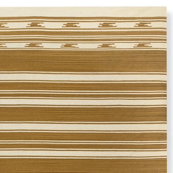 Santa Fe Stripe Flatweave Rug, Adriatic Blue Williams Sonoma