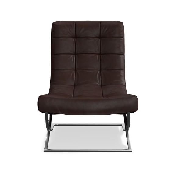 James Nickel Leather Chair, Quick Ship Williams Sonoma