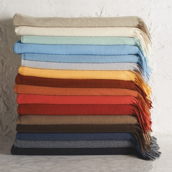 Solid Cashmere Throw, Ivory Williams Sonoma