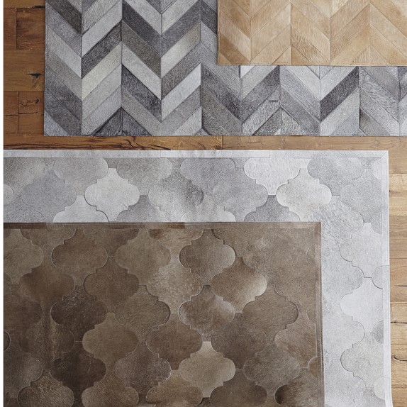 Pieced Gate Hide Rug, Gray Williams Sonoma