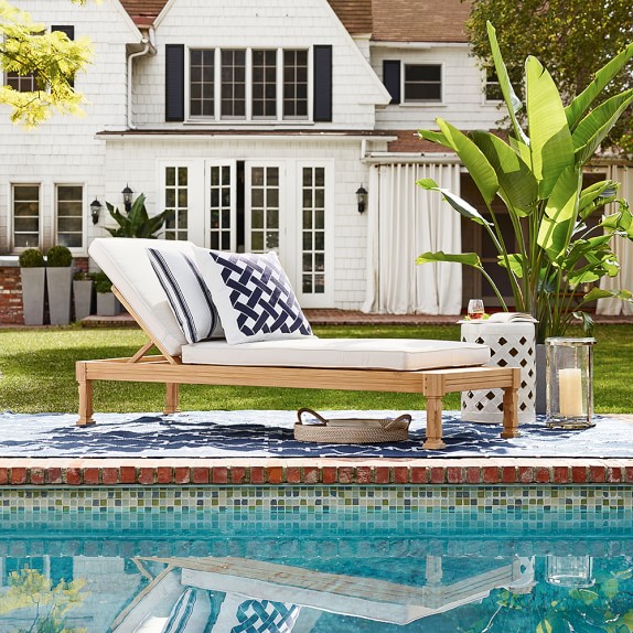 Somerset Outdoor Teak Chaise Williams Sonoma