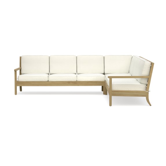 Somerset 3Piece LShaped Outdoor Teak Sofa Sectional Williams Sonoma