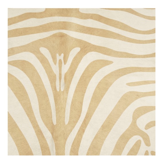 Stenciled Zebra Hair on Hide Rug, Caramel Williams Sonoma