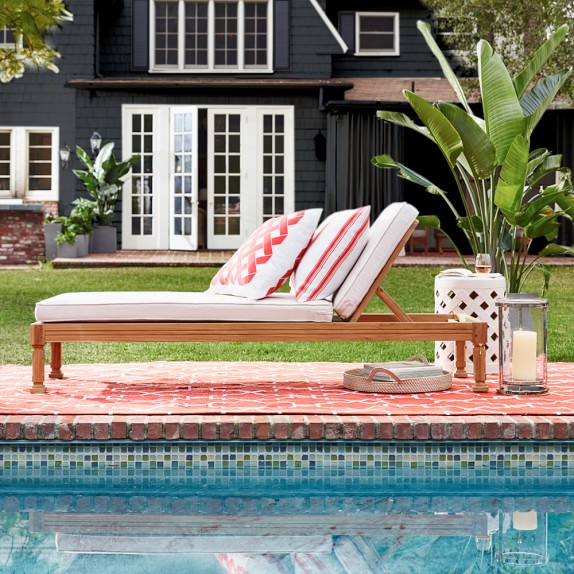 Somerset Outdoor Teak Chaise Williams Sonoma