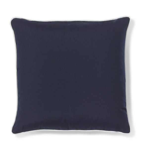 Outdoor Solid Pillow Cover with Piping, Navy Williams Sonoma