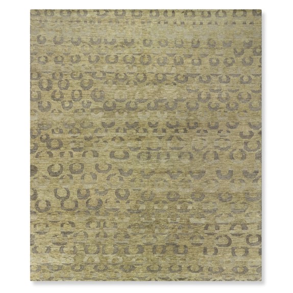 Hand Knotted Half Moon Rug, Moss Williams Sonoma