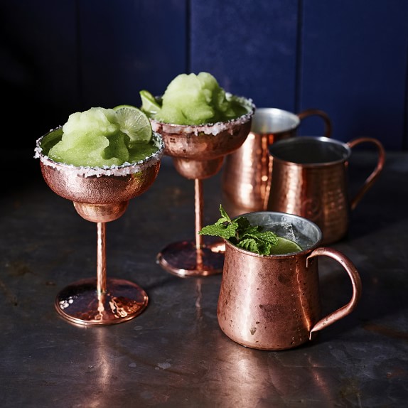 Hammered Copper Margarita Glass Williams Sonoma
