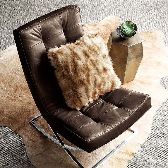 Solid Hair on Hide Rug, Brindle Beige Williams Sonoma