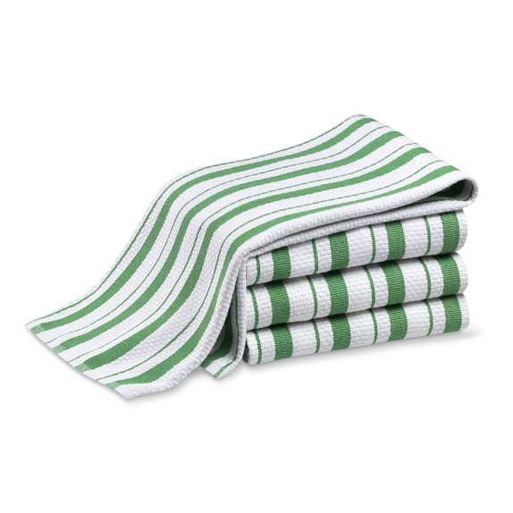 Williams Sonoma Classic Striped Towels, Set of 4, Kelly Green