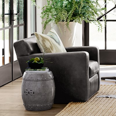 Designer Love Swivel Chair Clinton Leather Swivel By Williams Sonoma