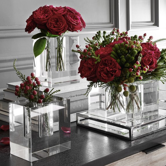 Crystal Block Vase Williams Sonoma