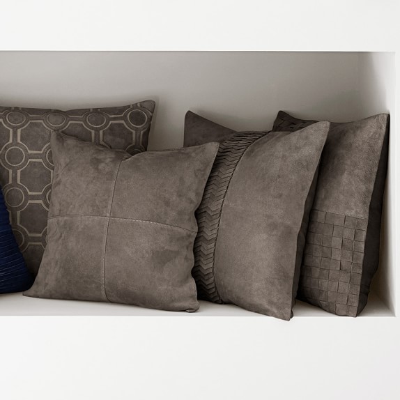 Suede Four Panel Pillow Cover, Gray Williams Sonoma