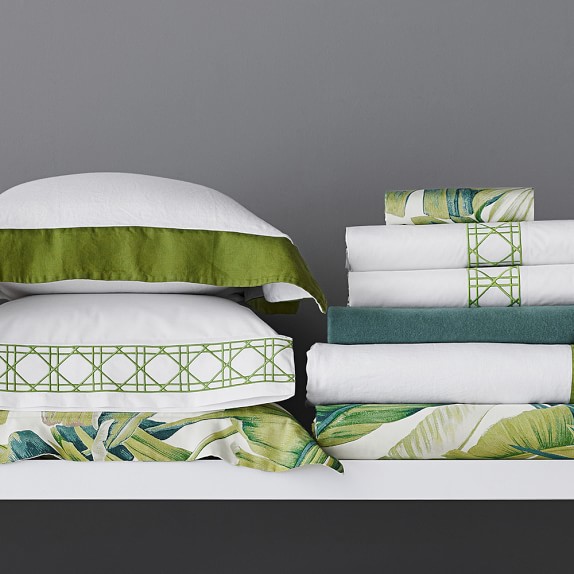 Tropical Leaf Bedding, Green Williams Sonoma