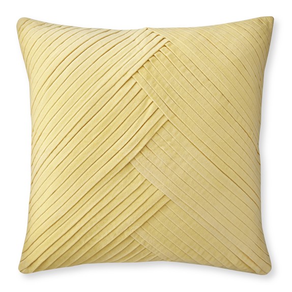 Pleated Velvet Pillow Cover, Light Yellow Williams Sonoma