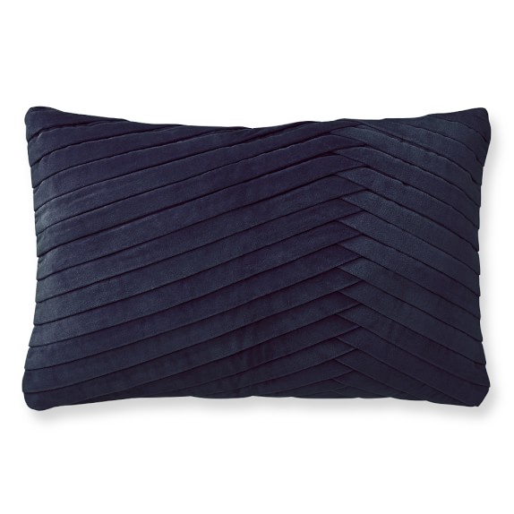Pleated Velvet Pillow Cover, Peacoat Williams Sonoma