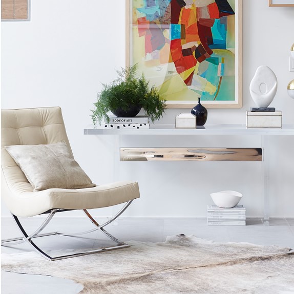 Solid Hair on Hide Rug, Brindle Beige Williams Sonoma