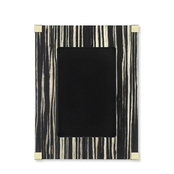 Black Zebrawood & Brass Picture Frame Williams Sonoma