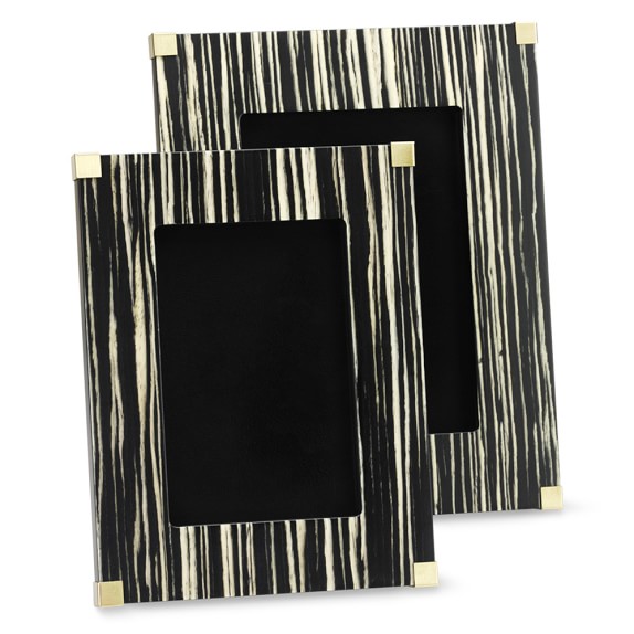 Black Zebrawood & Brass Picture Frame Williams Sonoma