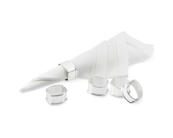 Presidio Silver Plated Napkin Rings, Set of 4