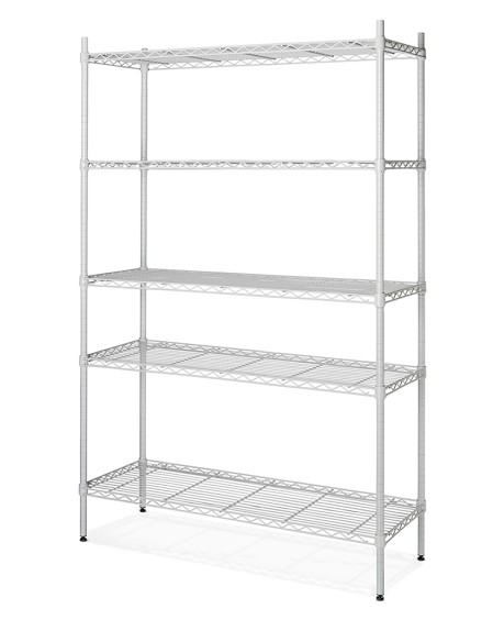 Wire 5-Shelf Wide Unit, White