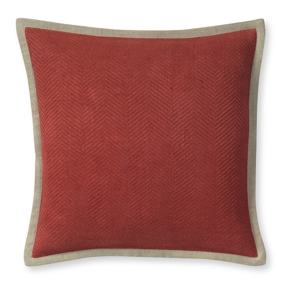 Chunky Herringbone Linen Pillow Cover, 20