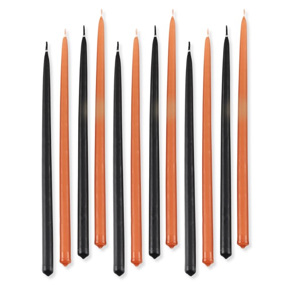 Colored Tiny Taper Candles, Set of 12, Black & Rust Williams Sonoma