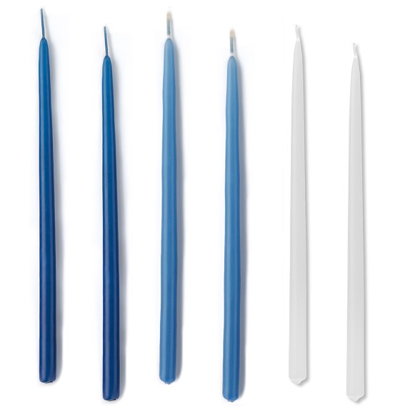 Colored Tiny Taper Candles, Set of 12, Mixed Blue Williams Sonoma