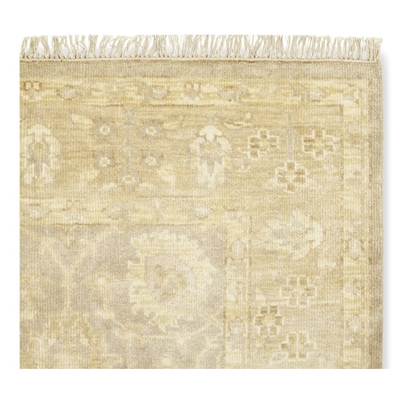 Hand Knotted Ivory Blossoms Rug, Ivory/Gray Williams Sonoma
