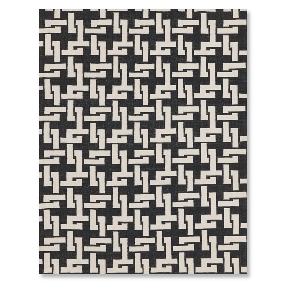 Geo Indoor/Outdoor Rug, Black Williams Sonoma