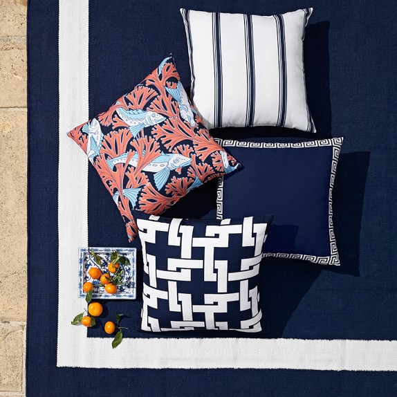 Solid Border Indoor/Outdoor Rug, Navy Williams Sonoma