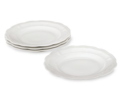Pillivuyt Queen Anne Porcelain Dinner Plates, Set of 4