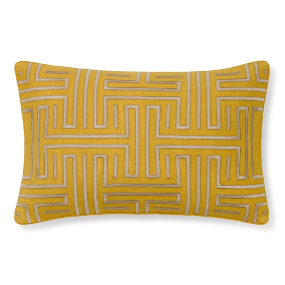 Colonial Greek Key Pillow Cover, Sunshine