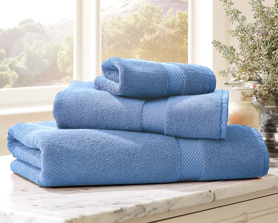 Chambers® Heritage 800-Gram Solid Towels, Periwinkle | Williams-Sonoma