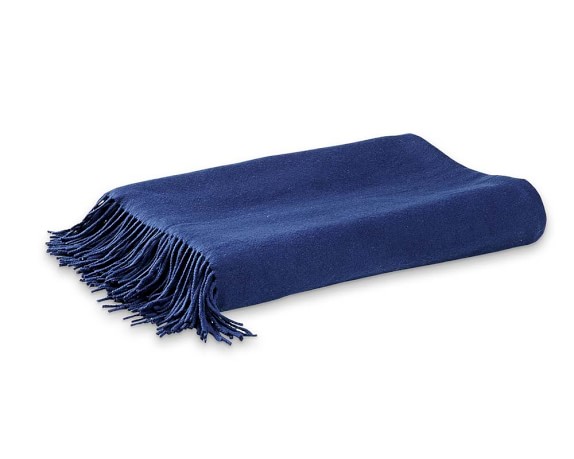 Solid Cashmere Throw, Navy | Williams Sonoma