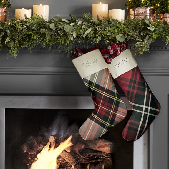 Silk Tartan Stocking with Cuff, Stewart | Williams Sonoma