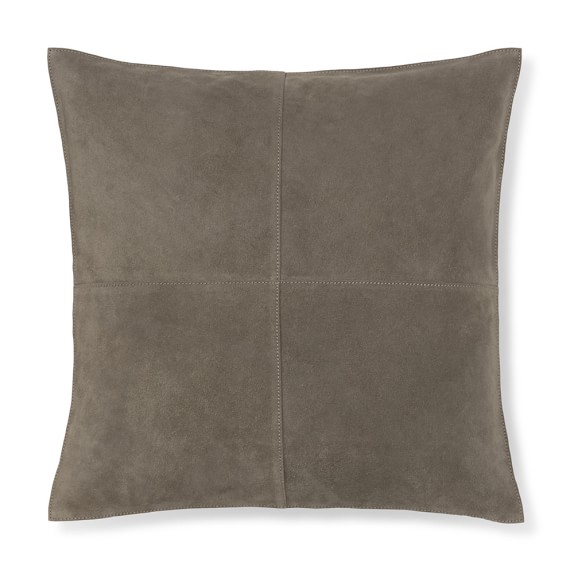 Suede Four Panel Pillow Cover, Gray | Williams Sonoma
